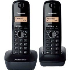 Panasonic KX-TG1612FRH | Téléphone Numérique Sans Fil, Base + 2 Combinés, ID Appelant, Batterie Longue Durée, LCD, Rappel, 