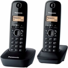 Panasonic KX-TG1612FRH | Téléphone Numérique Sans Fil, Base + 2 Combinés, ID Appelant, Batterie Longue Durée, LCD, Rappel, 
