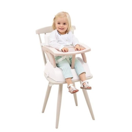 Rehausseur de chaise enfant 2 en 1 THERMOBABY YEEHOP - 6-18 mois - Harnais sécurité 3 points - Tablette amovible - Marron glac
