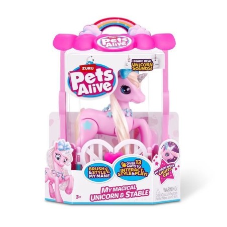 Licorne Interactif - ZURU - My Magical Unicorn Pets Alive - 13 interactions et jeux pour découvrir la magie de ta licorne