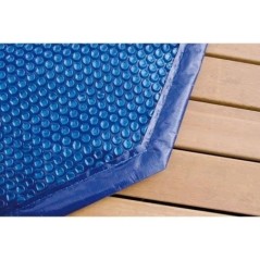 Bâche a bulles pour piscine bois UBBINK octogonale 430 - Bleue - 400 microns