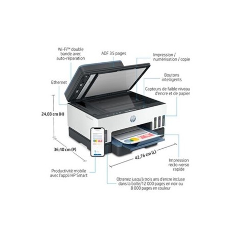 Imprimante tout-en-un HP Smart Tank 7306 couleur a réservoir d'encre