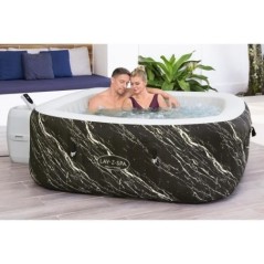 Spa gonflable BESTWAY - Lay-Z-Spa Hollywood - 140 airjets - 180 x 180 x 66 cm - 4 a 6 places - Carré (couverture, cartouche)
