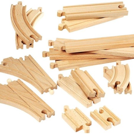 Coffret Evolution Intermédiaire 16 Rails - BRIO - 33402 - Circuit de train en bois pour enfant des 3 ans