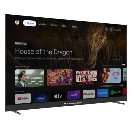 TV QLED UHD 4K GAMING - CONTINENTAL EDISON - 65 (164 cm) - Smart Google - Wifi Bluetooth - 144Hz - 4xHDMI -3xUSB - CELEDGAM65QV2