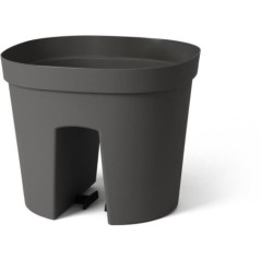Pot balustrade - GARDEN ID Smile - Anth. 30 cm - S'adapte a toutes les balustrades - Réserve d'eau - recyclé et 100% recyclabl