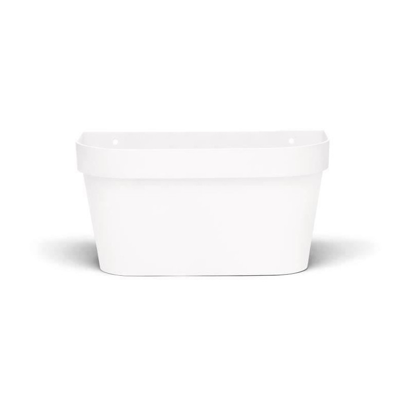 Pot mural - GARDEN ID Star - Blanc 36 x 16 cm - Réserve d'eau avec systeme de trop-plein - Recyclé et 100% recyclable