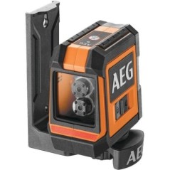 AEG - Niveau laser croix, portée 15 m, laser rouge, 2 lignes, avec 1 adaptateur, 2 piles AA, 1 pochette de rangement - CLR215-B