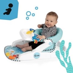 Siege au sol évolutif Ocean Explorers BABY EINSTEIN Sea of Support 2-en-1 avec jouets amovibles - Bleu/Blanc