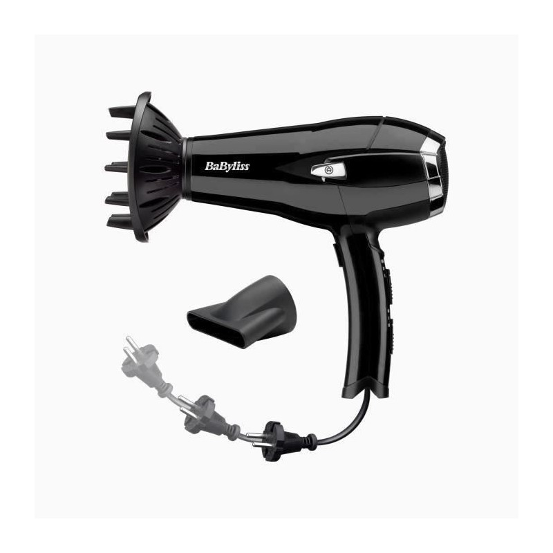 Seche-cheveux Babyliss D374DE Cordkeeper 2000 avec technologie Ionique et cordon retractable