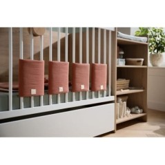 Lit bébé combiné - 120x60cm - Evolutif en 90x190cm - Babyprice Up - Décor bois - Avec commode a langer étagere