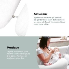 Babymoov B.LOVE Coussin de Maternité & Allaitement avec Remplissage Microbilles ultra-fines - Made in Europe, Gris