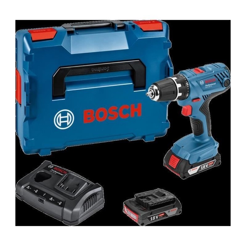 Perceuse visseuse sans fil Bosch GSR 18V-21 + 2 batteries 2Ah + chargeur + coffret L-BOXX - BOSCH - 06019H1008