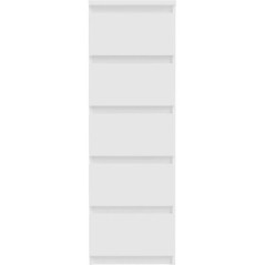 Commode CHELSEA 5 tiroirs - L 41,8 x P 42,2 x H 128,1 cm- Décor blanc mat