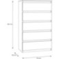 Commode CHELSEA 5 tiroirs - L 77,2 x P 42,2 x  H 128,1 - Décor chene sonoma