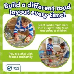 Puzzle - ORCHARD - Giant route Road - 20 grosses pieces interchangeables - Theme véhicules - a partir de 3 ans