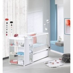 SAUTHON ELOI Lit Combiné 3 en 1 Évolutif 60 x 120 en 90x190 cm - Blanc