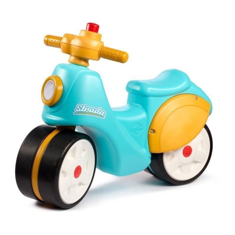 Scooter 1er âge - FALK - Stada - Jaune et bleu - Klaxon manuel - Roues silencieuses - Des 12 mois - 100% Fabriqué en France