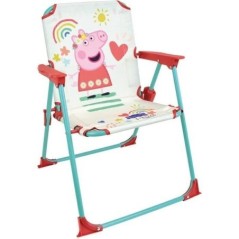 FUN HOUSE Peppa Pig Salon de jardin - 1 table H.46xø46cm, 2 chaises H.53xl.38,5xP.37,5 cm et 1 parasol H.125 x ø100 cm - Pour