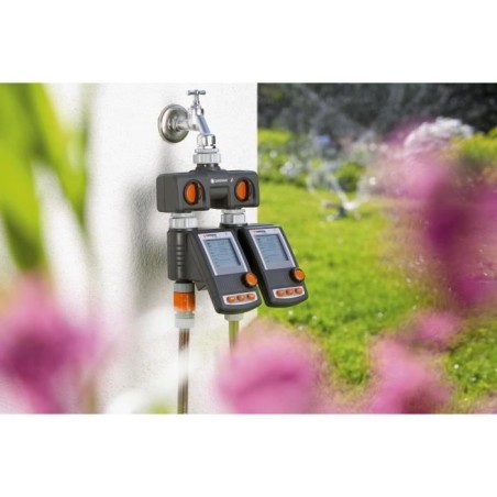 GARDENA Sélecteur d'arrosage 2 voies  Double sorties d'eau indépendantes  Connexion unique GARDENA  Garantie 5 ans (8193