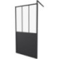 Paroi Fixe 100x200 Style Industriel Noir - Verre Transparent - Avec Cadre - Réversible - Réglable
