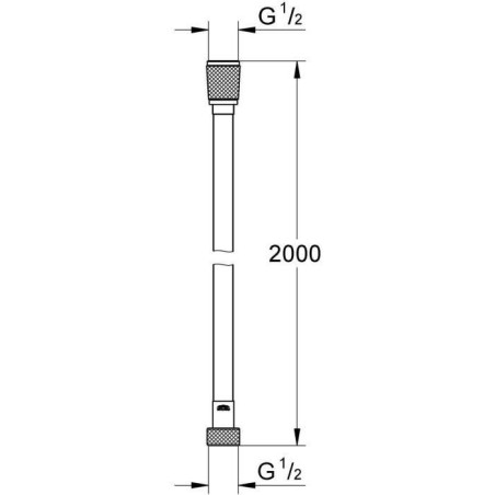 Flexible de douche - GROHE VitalioFlex 27507001 - 2m - Anti-pliures - Anti-torsion - Connexion universelle - Surface lisse - Chr