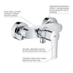 Mitigeur monocommande Douche Start - GROHE - montage mural - raccord fileté 1/2 - chromé