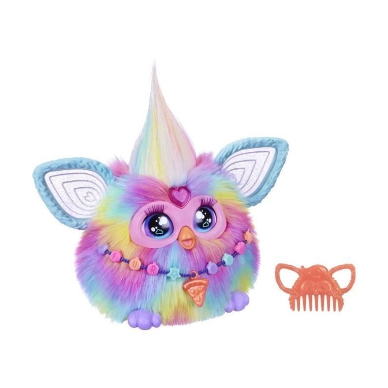 Furby Tie Dye, 15 accessoires, peluche interactive pour filles et garçons, animatronique activé par la voix, a partir de 6 ans