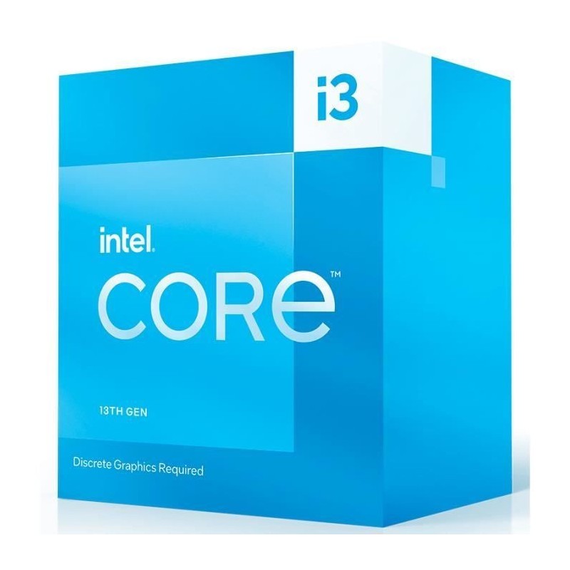 Processeur Intel Core i3-13100F - INTEL - 3.4 GHz / 4.5 GHz - 4 coeurs - 12 Mo de cache